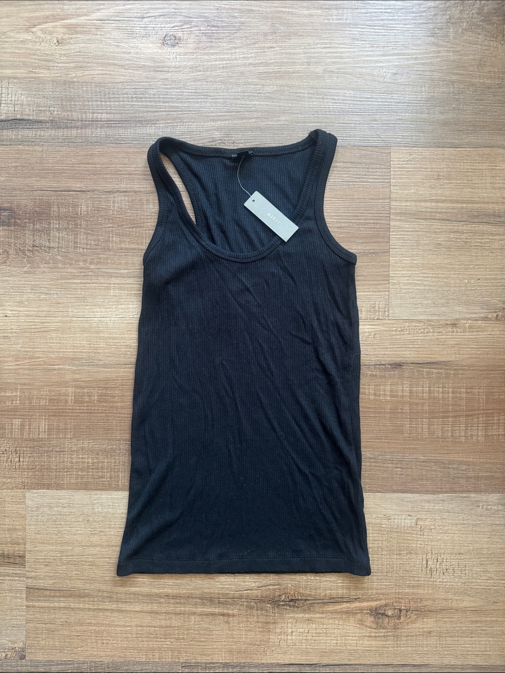J.Crew large black cotton ribbed tank XS NWT modal
